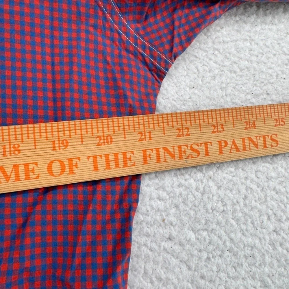 Bills Khakis Shirt Men XL Blue Orange Plaid Long Sleeve Button Down Front Pocket